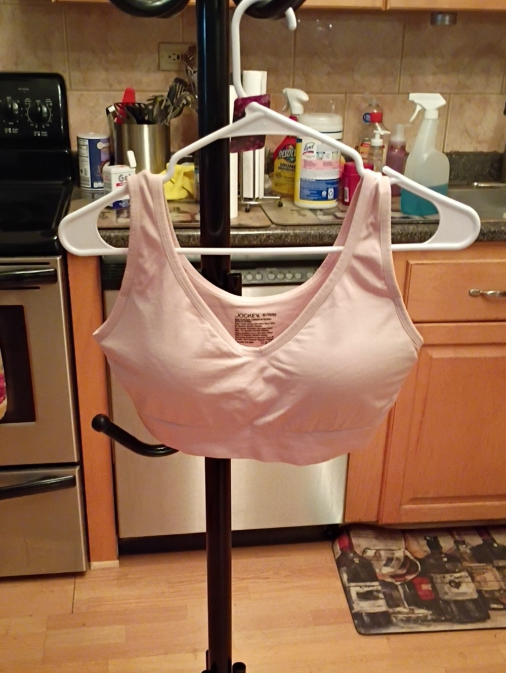 Jockey Light Pink Wireless V-Neck Supportive Sports Bra